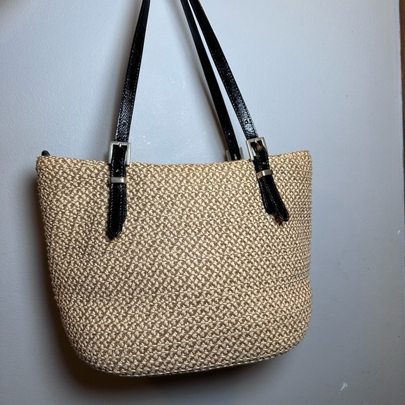 Straw tote bag re painted handles - Picture 10 of 11